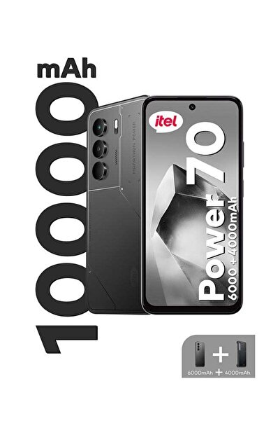 İtel هاتف P70 باور ثنائي الشريحة أسود اللون بذاكرة وصول عشوائي 4+4 جيجابايت و...