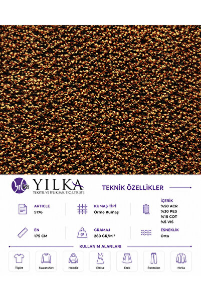 YILKA Buklet Görünümlü Fantezi Örme Kumaş Pamuk Akrilik Viskon Karışımlı Prem...