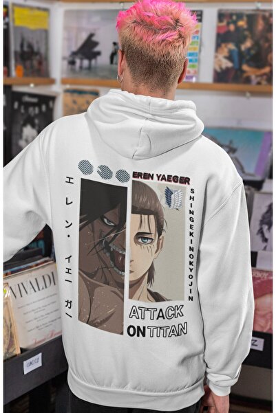 SEVBANO هودي من القطن الممشط مطبوع عليه أنمي Attack On Titan Eren Yeager للجن...