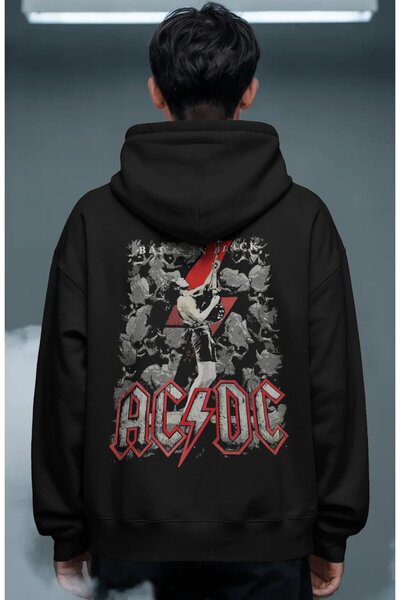 SEVBANO Ac Dc Rock Metal Music Band Back Printed Unisex Oversize Premium Hoodie