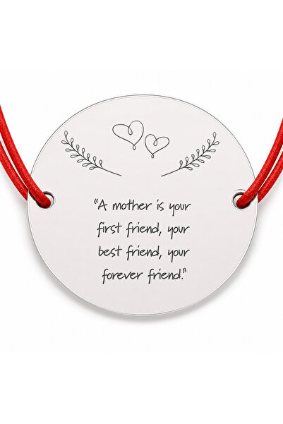 Simoshop Brățară argint 925 cu bănuț A Mother Is Your Best Friend, șnur regla...