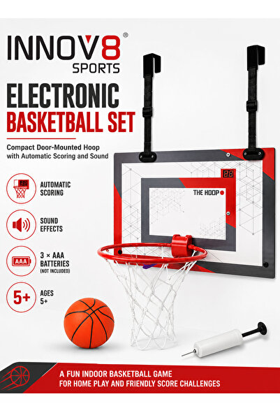 Innov8 Sports Electronic Basketball Set with Automatic Scoring and Sound, 17-...