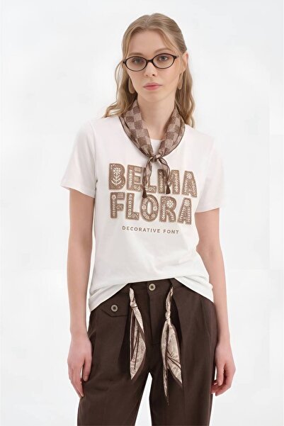 tw3 Tricou de damă cu design etnic, cu broderie detaliată și broderie pe față