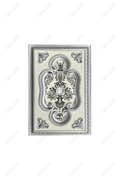 Dekonil 60x90 cm Dikdörtgen Saray Tavan - Tavan Avize Göbeği - Gümüş