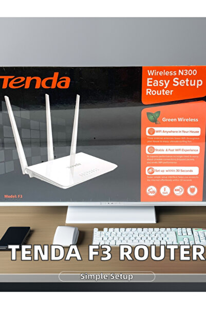 Tenda جهاز راوتر لاسلكي F3 بسرعة 300 ميجابت في الثانية |   3 هوائيات عالية ال...