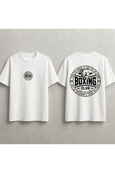 MAGORS BOKS KULÜBÜ SIRT BASKILI BOKS TEMALI SPORCU TİŞÖRT Premium Unisex VE Ç...