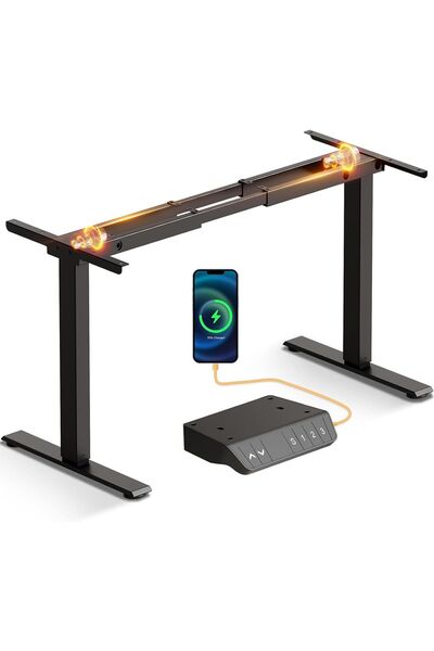 Dotail Ηλεκτρικό Γραφείο Εργασίας, Ρυθμιζόμενο, 2 Μοτέρ, USB, Ύψος 70–118 εκ....