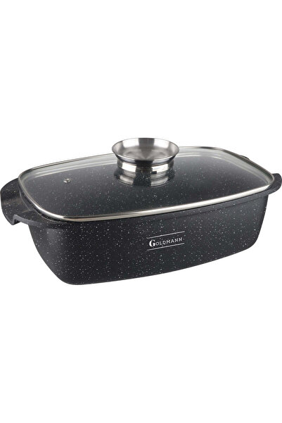 goldmann tava Roaster capac din sticla, 32x10.6cm, Interior din marmura,utili...