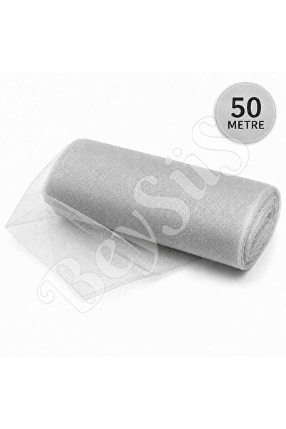 BeySüS Ornamental Tulle Gray Crystal Tulle 50 m