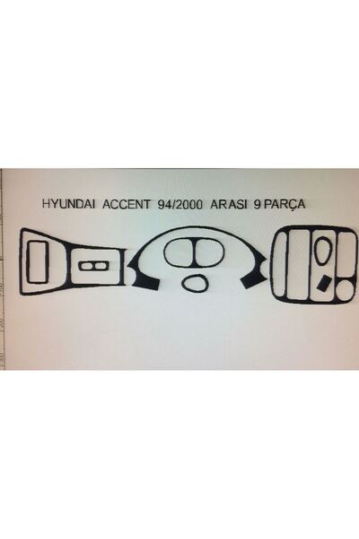 Demircioğlu Oto Aksesuar Marketi Hyundai accent 1994-2000 9-piece glove box t...