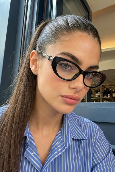 BluePepper نظارات G Detailed Cat Eye Optic للنساء ذات إطار أسود خفيف للغاية و...