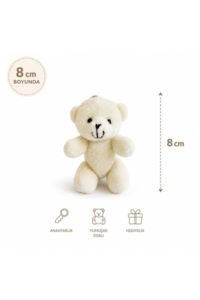 iğne izi 8 cm Peluş Ayıcık Anahtarlık Yumuşak Oyuncak Ayı Anahtarlık Çanta Sü...