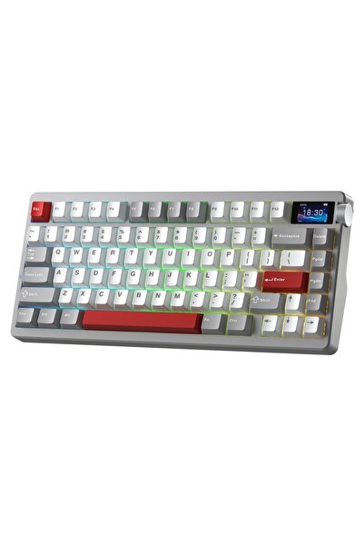 Aula Nova75 Mekanik RGB Klavye TKL Caramel Latte Switch Tri Mode Kablosuz Mak...
