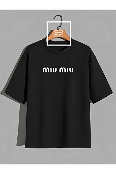 Generic Brand تي شيرت MIUMIU للرجال والنساء 100% قطن - قميص فضفاض بياقة دائري...