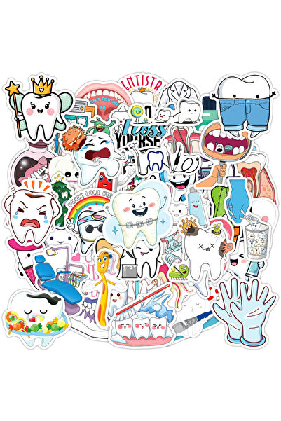 Choice 50pcs 50Pcs Cute Dentist Protect Tooth Stickers Funny Toothbrush Teeth...