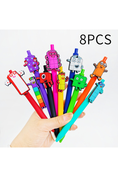 Choice1 8PCS 8PCS/12PCS color digital building block ballpoint pen, block bui...