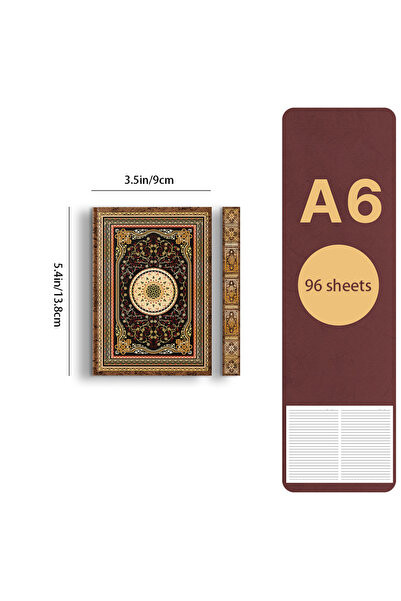 Choice1 02 دفتر ملاحظات كلاسيكي A6 بتصميم عتيق، دفتر مكتبي أفقي عالي الجودة، ...