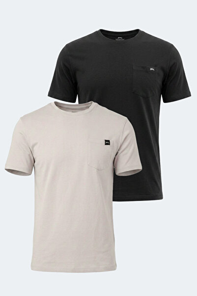 Slazenger VESELA Комплект от 2 мъжки тениски - черен - каменно сиво