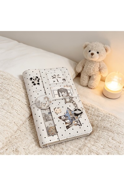 Choice Shell-45 horizontal A6 Polka Dot Cloth Binder Notebook 6-Hole Loose Le...
