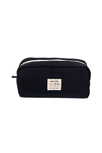 Choice1 Black Cute Cartoon Solid Color Pen Bag Creative Portable Storage Bag ...