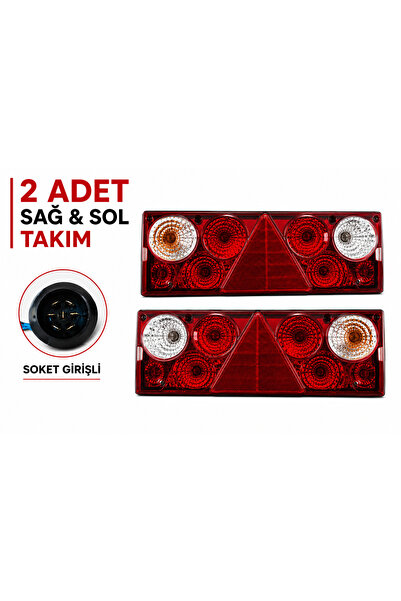 ÇERKEZ Dorse Stop Lambası Soket Girişli New Mega Stop Lambası Dorse Takım (2A...