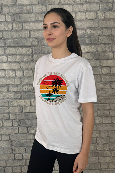 örses Surfing Summer Theme Printed Premium T-Shirt |   Special Gift Includes