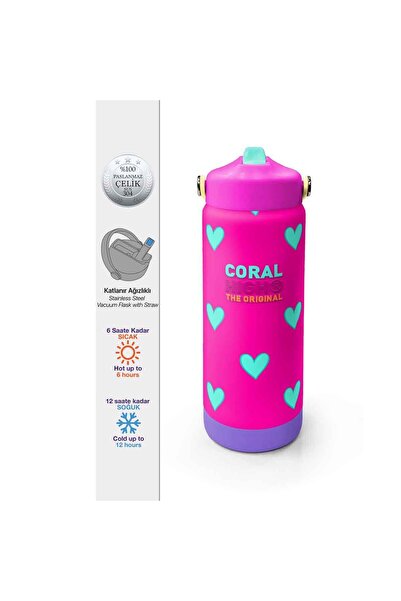 Coral High Kalp Desenli Çelik Termos Matara 650 ml 38376