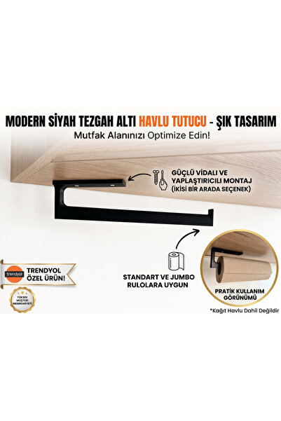 BMS3D Bms 3D Modern under Cabinet Paper Towel Holder Hanger - under Counter P...