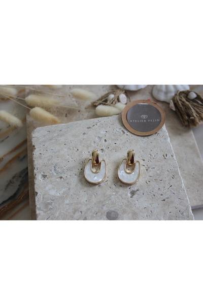 Atelier Pelin Drop Hoop Earrings /