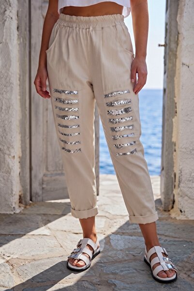 Chiccy Trousers - Beige - Normal waist
