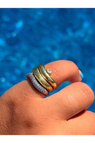 Cadera Jewelry خاتم قوس قزح الثلاثي