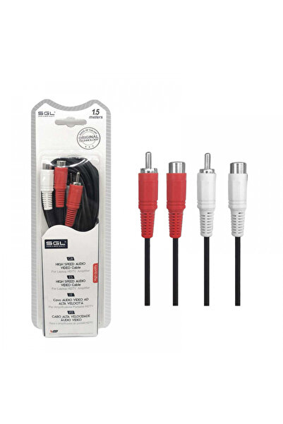 sgl Καλώδια RCA 2 x RCA αρσενικό - 2 x RCA θηλυκό 1,5 μ.