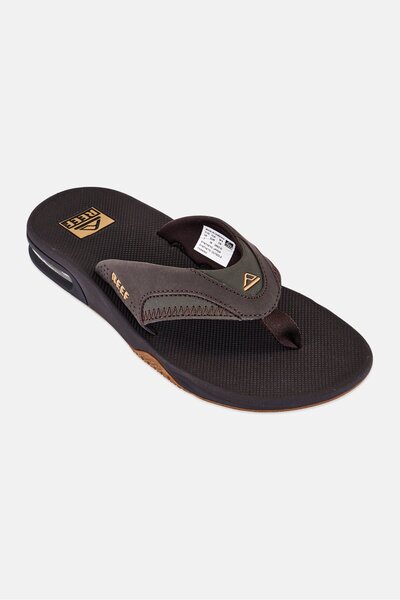 Reef Men Fanning Slip On Slippers, Dark Brown