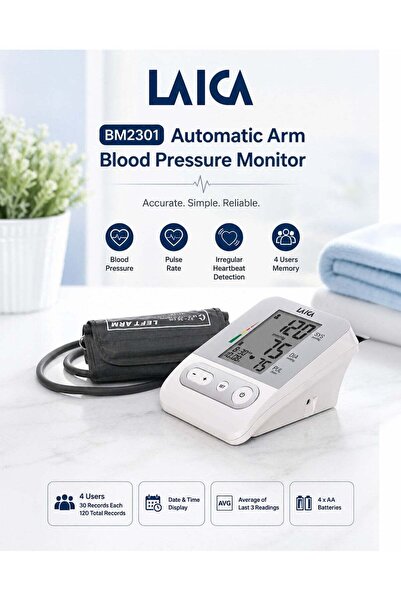 LAICA BM2301 Automatic Arm Blood Pressure Monitor Fully Automatic Digital Upp...