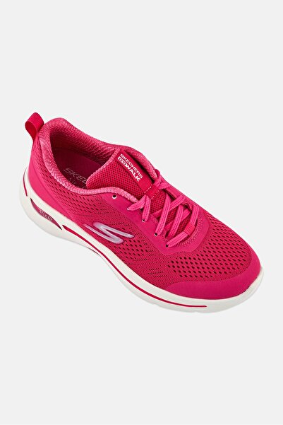 SKECHERS Women GO Arch Fit Lace Up Walking Shoes, Pink