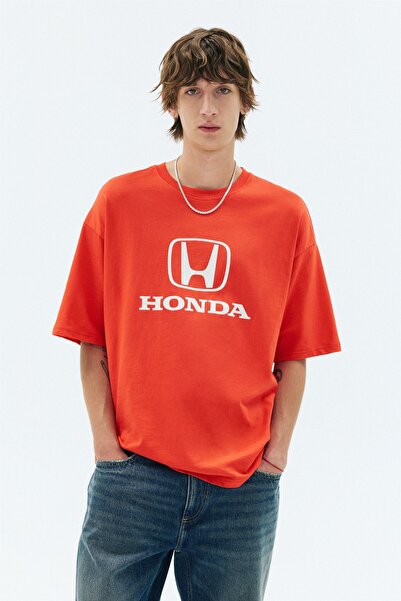 Pull & Bear Honda logolu relaxed fit tişört