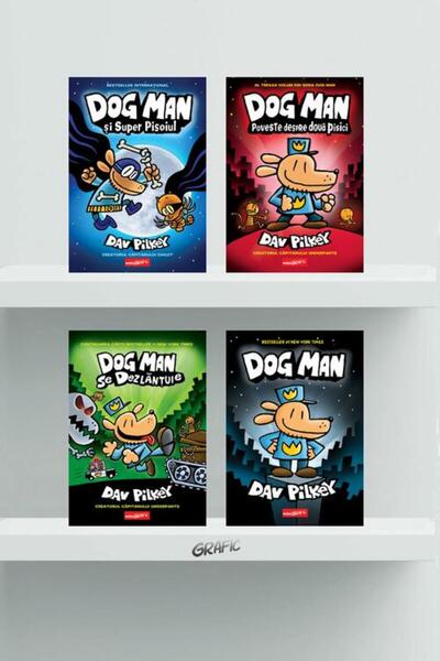 Minigrafic Pachet Dog Man (volumele 1-4) - Dav Pilkey