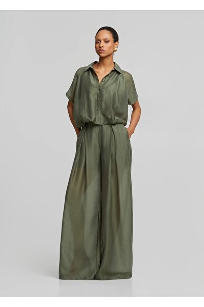 BSB YÜKSEK BELLİ PİLELİ TENCEL PANTOLON