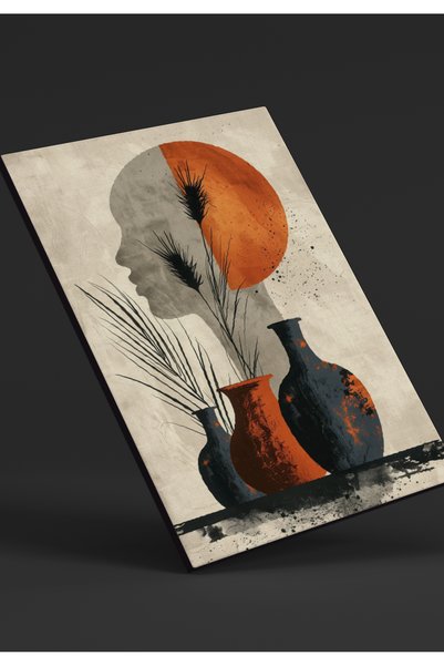 VECTORART Art-style-pottery | Decorative Wall Frame | Premium Sticker & Lamination on 3mm Wooden Board | Size: 60 × 40 cm