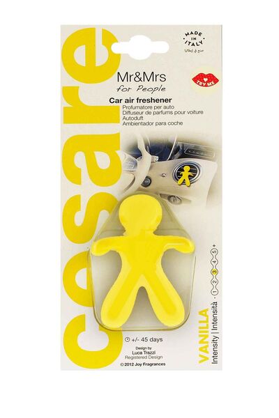 Mr&Mrs Fragrance Mr&Mrs; Odorizant auto Cesare Vanilla, galben