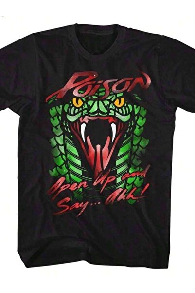 2BIR 80's OPEN UP SAY AHH Poison Glam Hair Metal Rock Band Licensed Tour T-Sh...