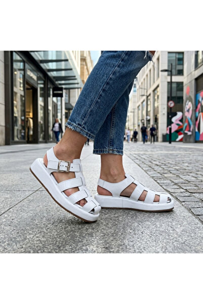 Oneka Shoes Kadın günlük Sandalet Beyaz sarma 240726BSK1128