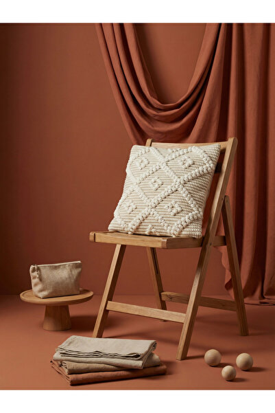 Sanskrutihomes By Styli White Embroidered Cotton Breathable Square Cushion Co...