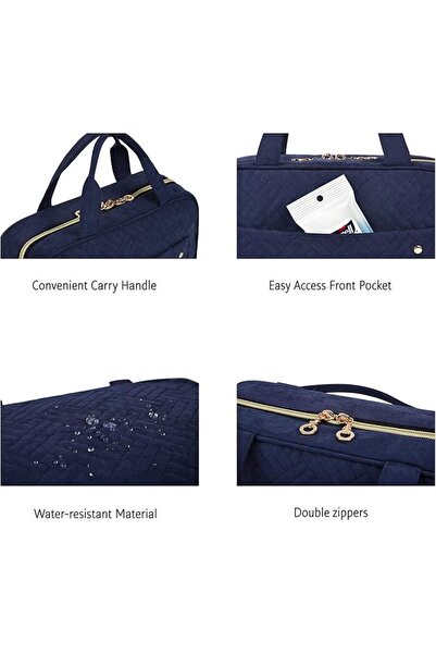 BAGSMART حقيبة أدوات تجميل للسفر مع خطاف تعليق، حقيبة مستحضرات تجميل مقاومة ل...