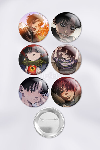 ZipZap Yoon Bum Killing Stalking Çanta Süsü Rozet İğneli Buton Rozet Seti (6 ...