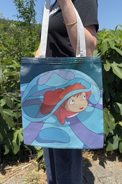 ZipZap ponyo Miyazaki Ghibli V2 Ljetna Zimska Dvostrana Platna Torba za Štamp...