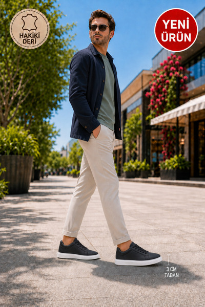BS BEYAZ SHOES أحذية رياضية كاجوال للرجال، أحذية رياضية من الجلد الطبيعي، أحذ...