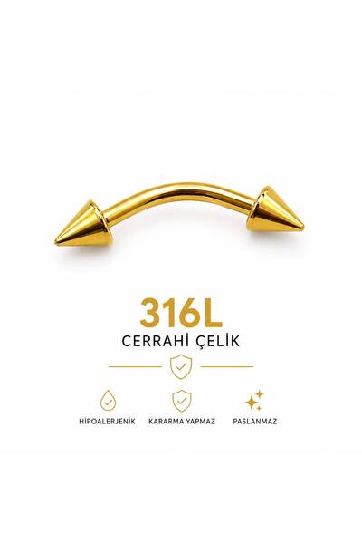Arescollection 316L CERRAHİ ÇELİK SPİKE KAŞ ROOK SNUG UYUMLU PİERCİNG