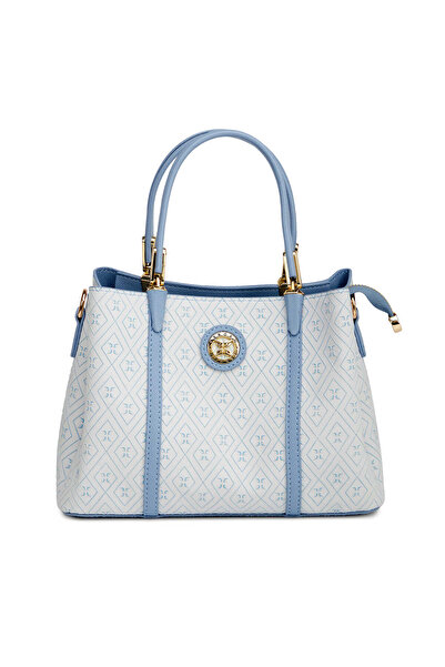 Tergan Blue Print Women's Shoulder Bag - S26Y1Pr09203-V9F