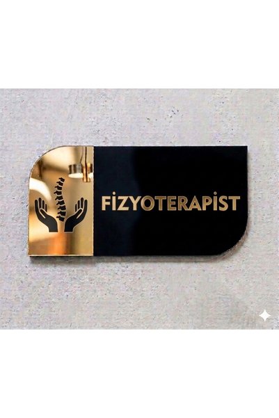 Ronson Fizyoterapist Kapı Tabelası | Kişiselleştirilebilir Siyah Pleksi Üzeri...